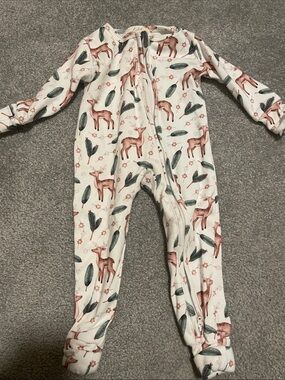 Holden Cream Deer Print Footed One-Piece